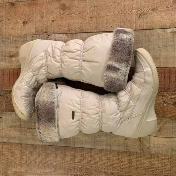 Pajar Zip faux fur cream winter snow boots women’s size 10 - Picture 2 of 11